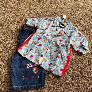 3-piece Baseball Shorts set size 7 NWT